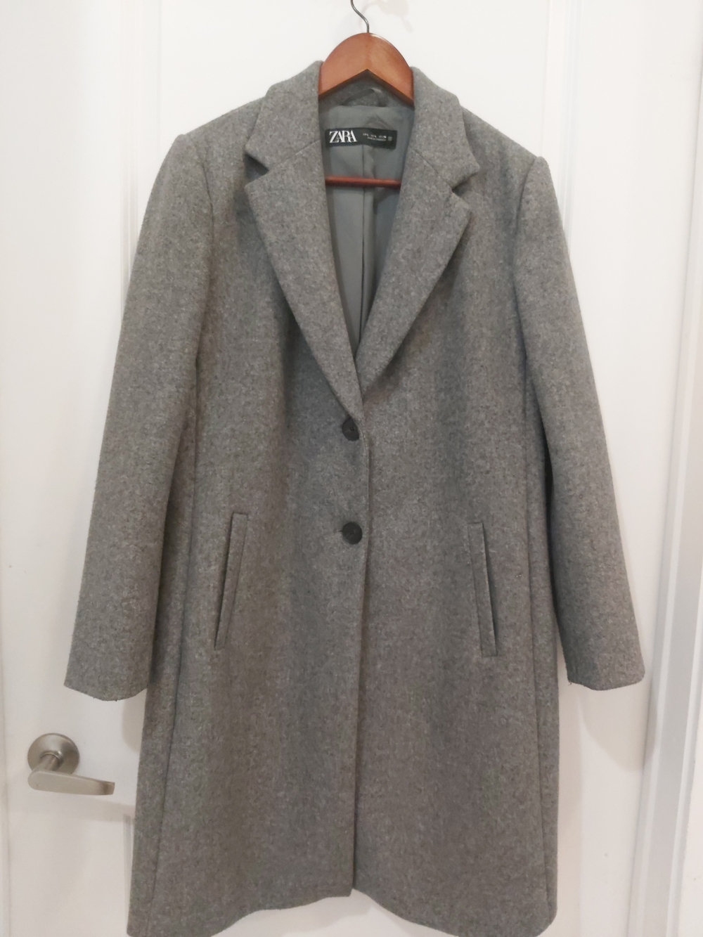 Zara Gray Wool Blend Coat